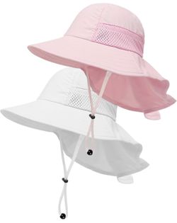 Kids Sun Hat UPF 50+ Adjustable for Boys & Girls, with Bucket Wide Brim - NWT