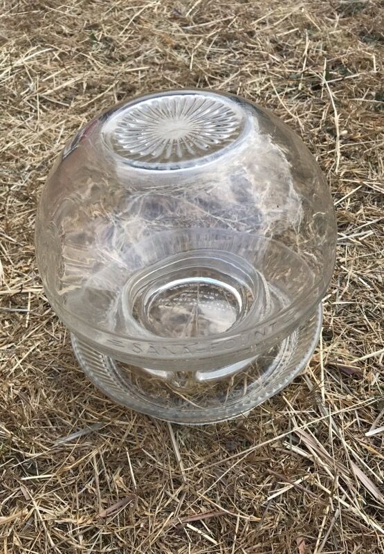Vintage glass chicken waterer