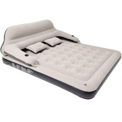King Size Air Mattress Inflatable Bed with Headboard and Pillows,Blow Up Couch Sofabed