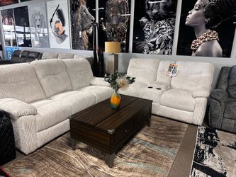 Reclining sofa set! 🚨🤍✨ Easy Financing!