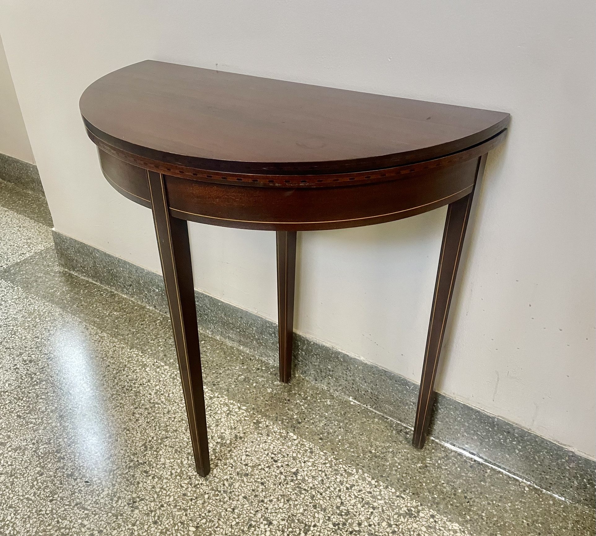 Vintage 1940’s Brandt Demilune Console Table (Needs TLC)