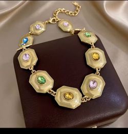 Golden Bloom Gemstone Necklace