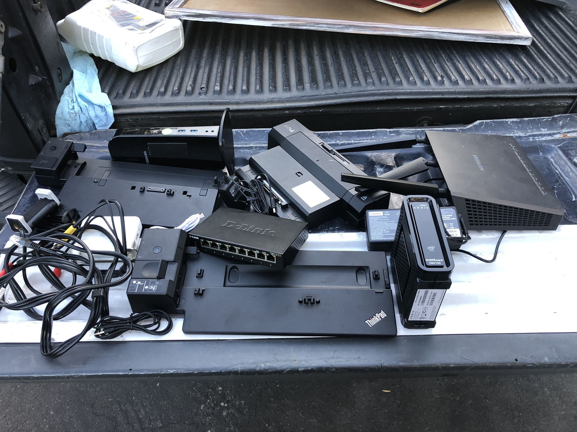 A Bunch Of Computer Docks N Wi-Fi