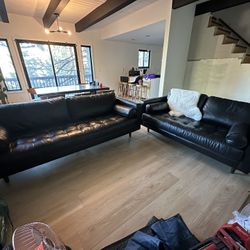 Two Black Sofas 
