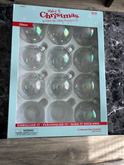 (10) Iridescent Glass Ornaments