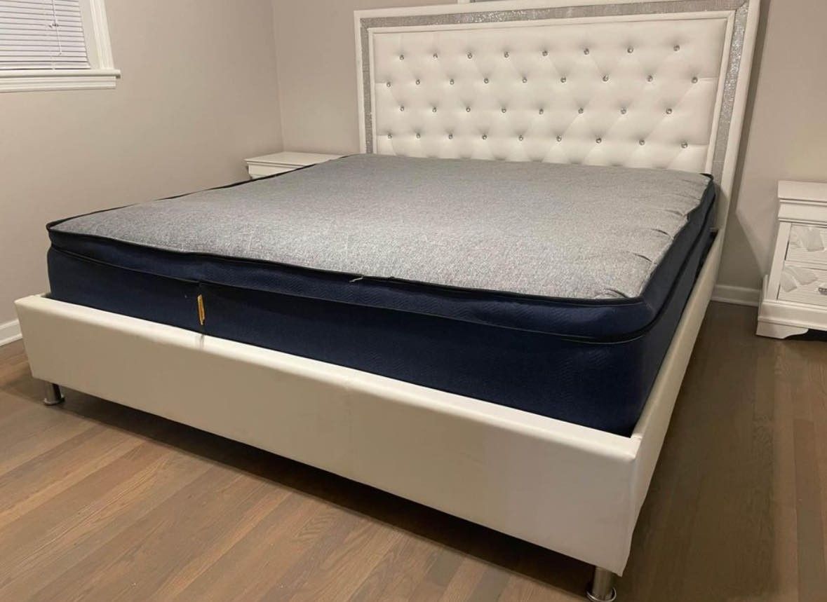 Queen Crystal Bed Frame $335 Free Delivery 