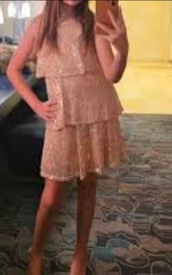 💢sale! New Girls size 14 Speechless Big Girls Rose Gold Tiered Sequin Dress ( reseda Ca)