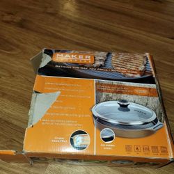 MAKER HOMEWARE Stainless Steel Steam Grill Pan W/lid Tri-ply Nonstick