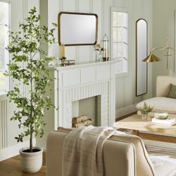 72" Faux Gypsophila Leaf Tree - Hearth & Hand™ with Magnolia: Indoor Artificial Plant, No Assembly, Potted .