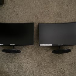 Two 24 Inch Computer Screens 