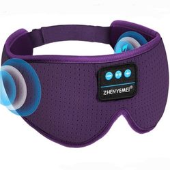 Breathable Wireless Bluetooth Headphones Sleep Eye Mask - Purple