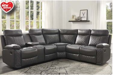 Brand New 3PC Sectional Airedyde Grey Sectional Sofa - We Finance Get Approve Now !!!