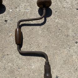 Vintage Hand Brace Drill 11” Inches Unbranded 
