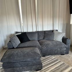 Two Seater Couch with Detachable Ottoman