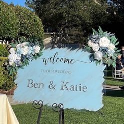 Dusty Blue Acrylic Welcome Sign