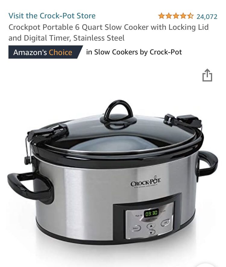 Crock-Pot. 6Qt Slow Cooker.  Like brand New.