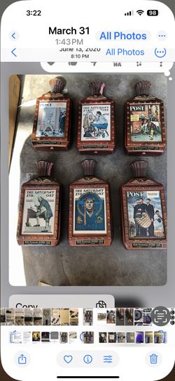 Six Antique Bourbon Bottles, Empty Very Cool