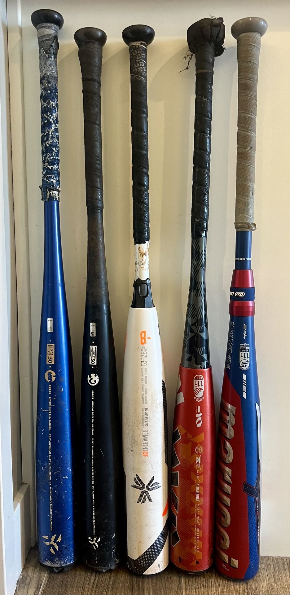Baseball Bats: Demarini The Goods BBCOR (31/28), NVS Vexxum -10 (31/21)