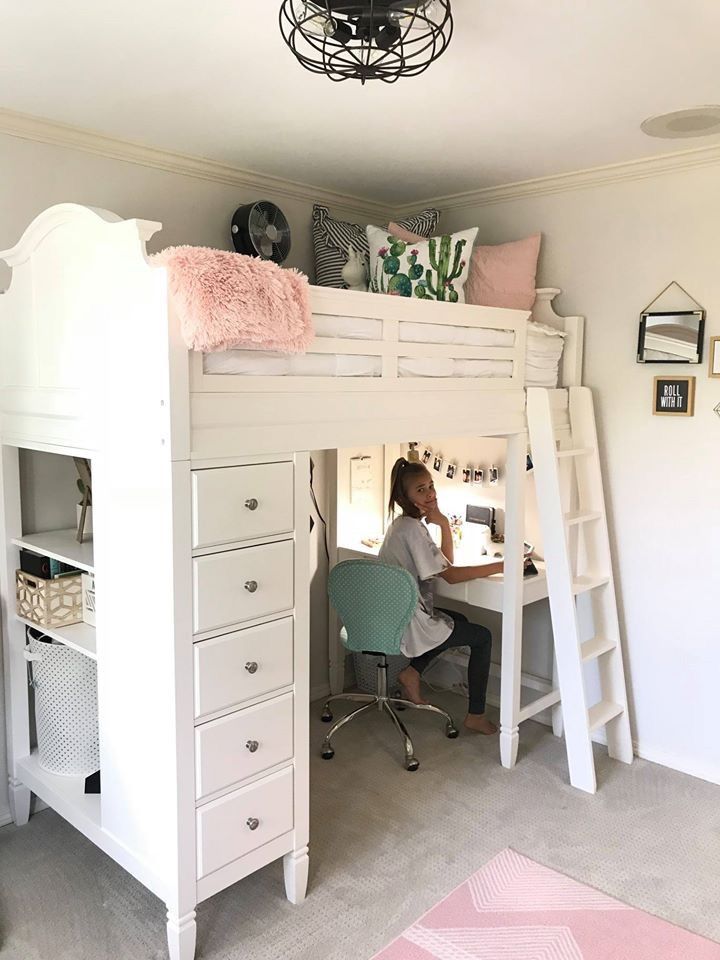 Twin Pottery barn kids Madeline bunk system loft bed with desk