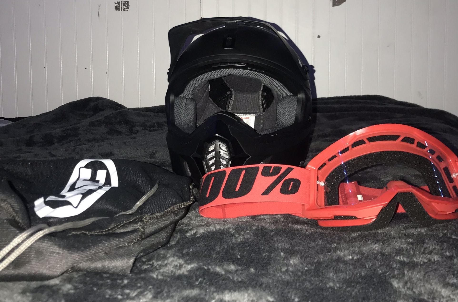 Dirt bike Helmet And Goggles