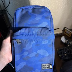 BAPE x PORTER BODY SHOULDER BAG BLUE CAMO 