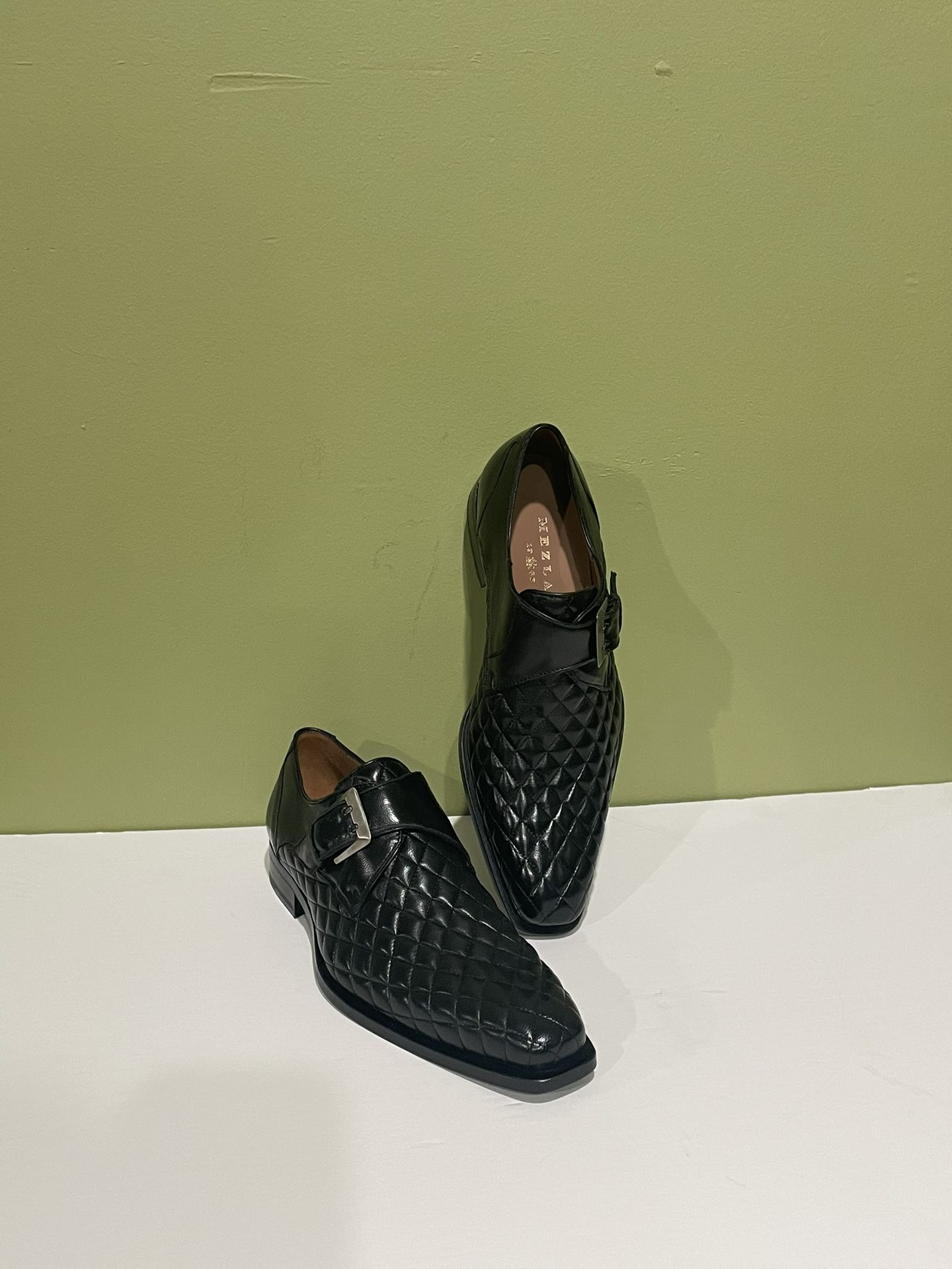 Mezlan Shoes Black Leather Calf Monk Strap/buckle