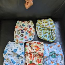 Reusable Cloth Diapers -  11 Diapers For $30