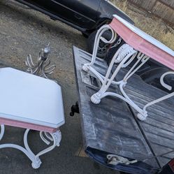 Pink And White End Tables
