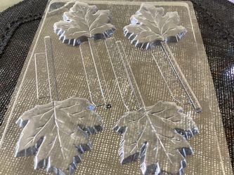 Thanksgiving Fall Leaf Lollipop Chocolate Mold 4 Wells