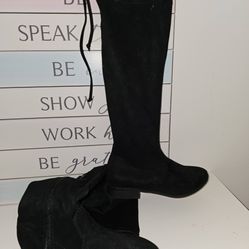 Womens Size 8 Black Faux Suede Over The Knee Boots