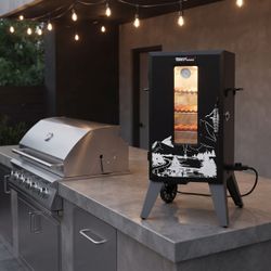 Royal Gourmet 28 in. Analog Electric Smoker With 1500W Heating Element, 3 Chrome-Plated Smoking Racks & Clear Viewing Window (SE2806)