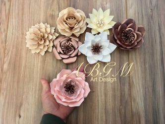 Flores de papel • Paper flowers • Flores de papel grandes • Rosas