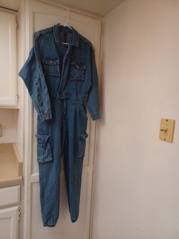 American Bazi Jumpsuit Jumper with Sleeves, Size Large