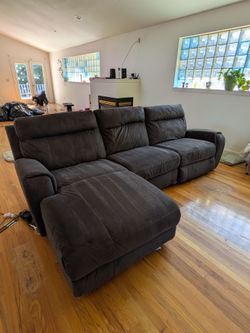 Dark grey reclining  couch