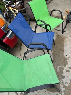 3 Patio Chairs W light Weight Metal Frame MAKE OFFer PLZ