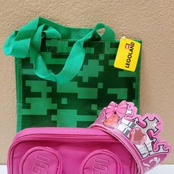 Legoland Plastic Tote Bag, Crown And Brick Pouch