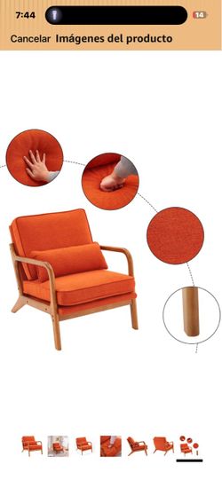 Mid-Century Modern Accent Chair Orange