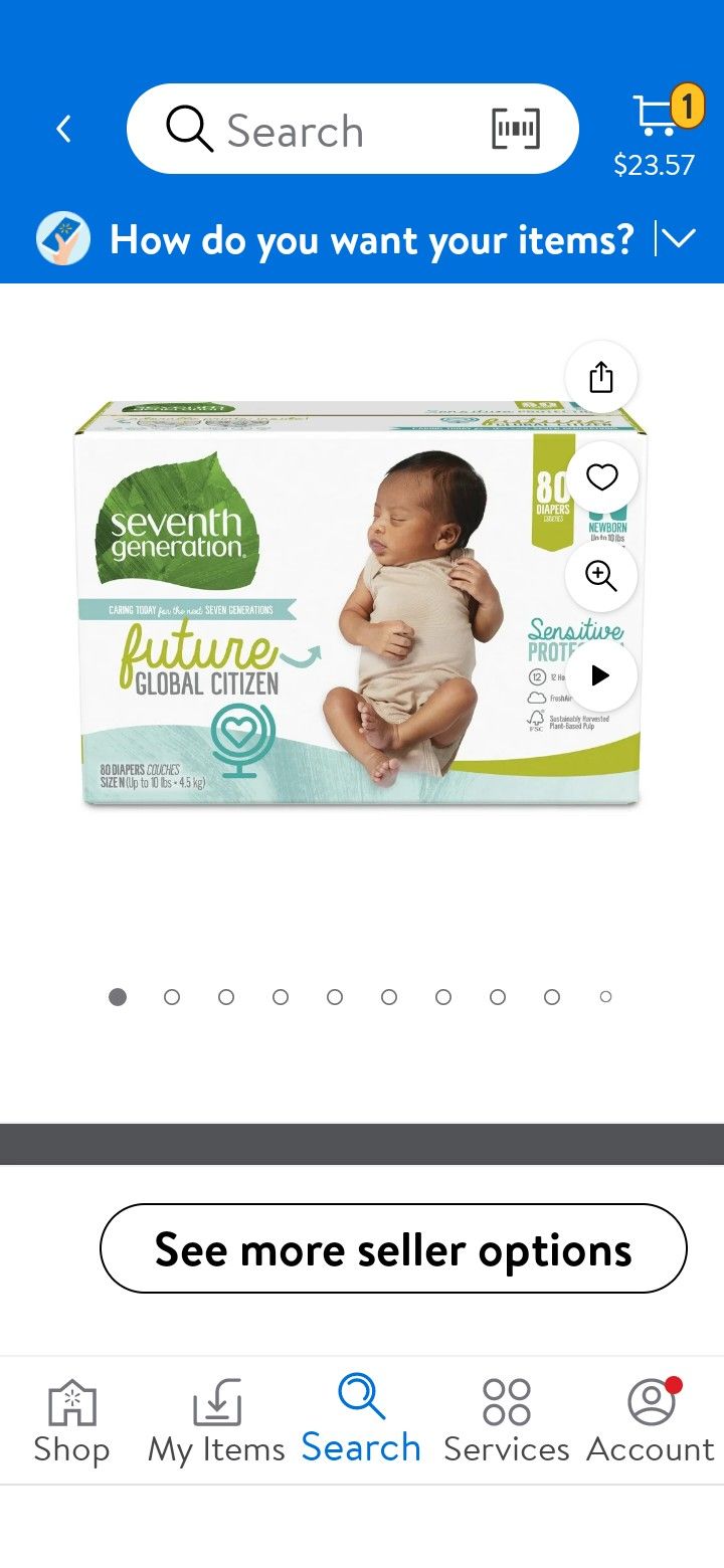 SEVENTH GENERATION NEWBORN DIAPERS