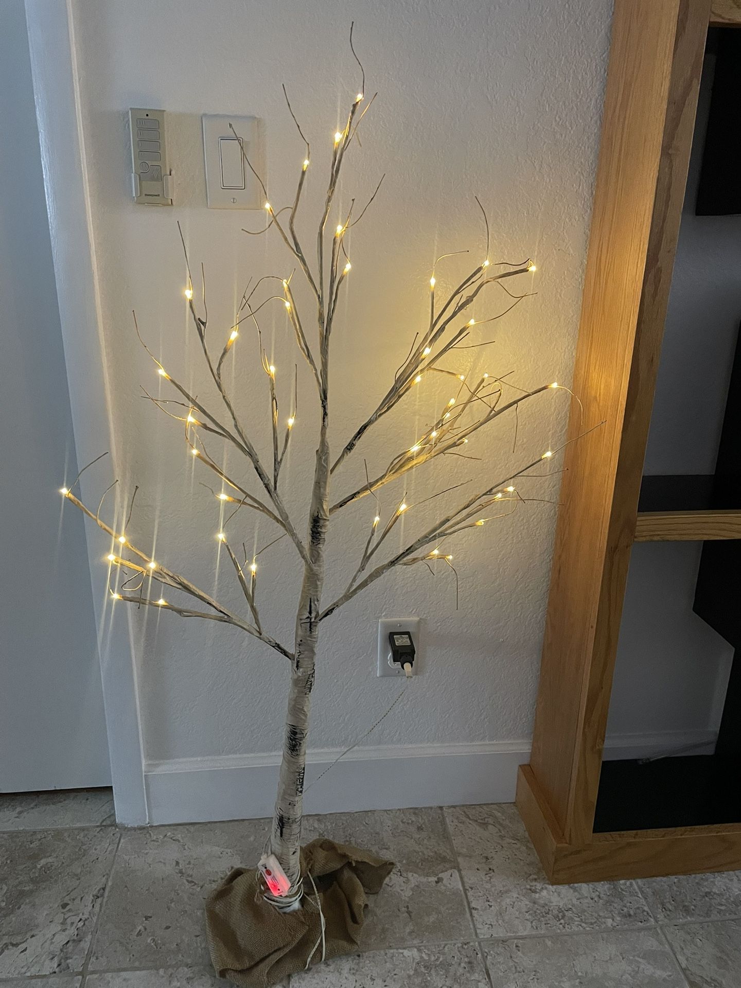 LITBLOOM Birch Tree with Lights 4FT 72 Warm White LED for Indoor Outdoor Home
