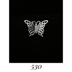 2" x 1.4" Handcrafted Large Solid Sterling Silver Filagree Butterfly Pin Brooch, signed