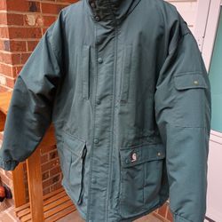 CARHARTT MENS SZ XL/TL QUILTED WATERPROOF SNOW SKI  ZIP UP/SNAP COAT