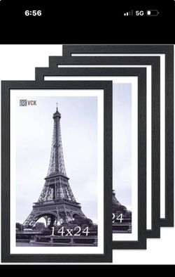 Set of 4 Picture Frame - Black, 14x24