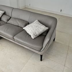 Modern Leather Grey Sofa 
