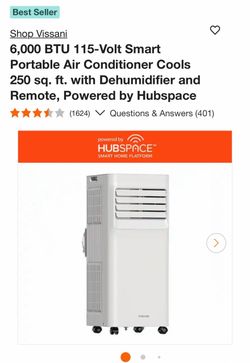 6,000 BTU 115-Volt Smart Portable Air Conditioner