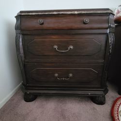 Marble Trimmed 3 Drawer Dresser
