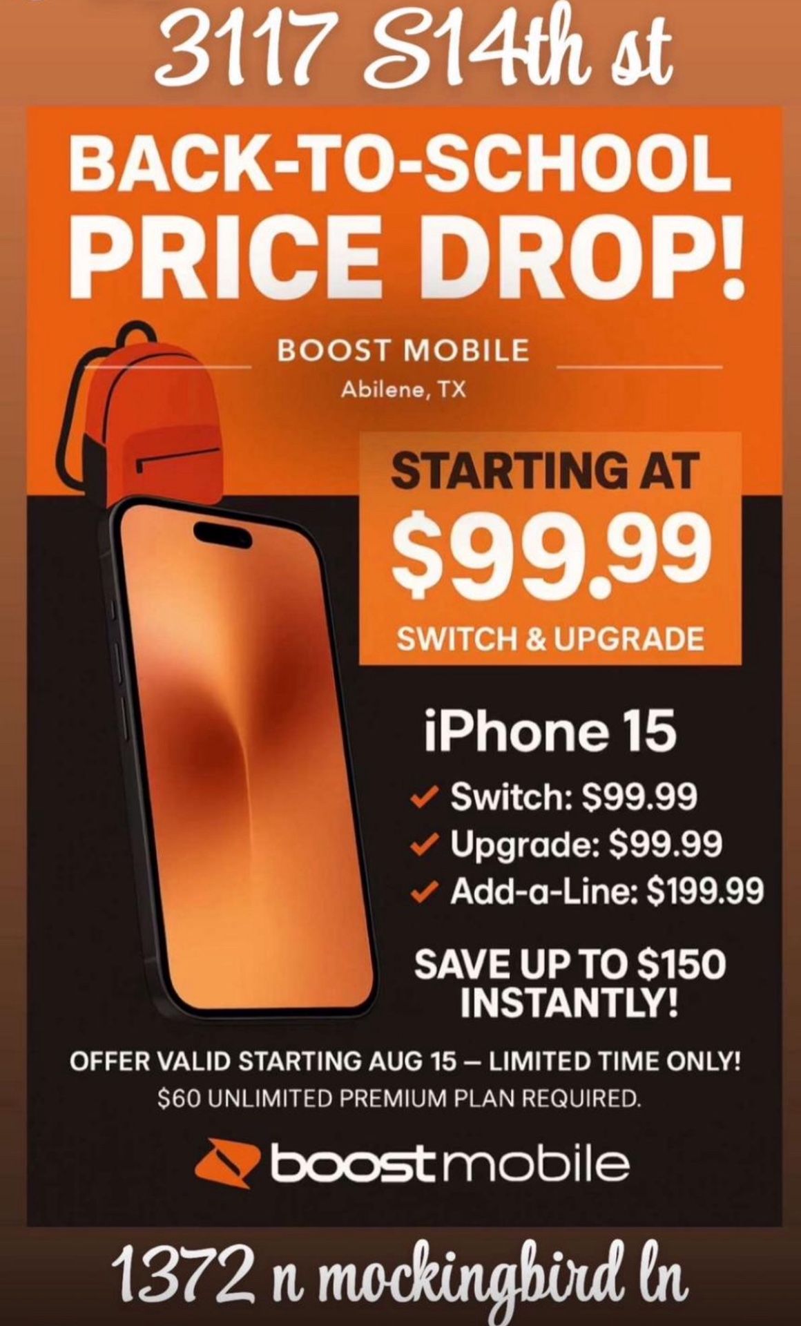 Why pay more? Save up to $150 instantly on the iPhone 15!