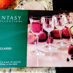 Set Of Four Crystal Wine Glasses