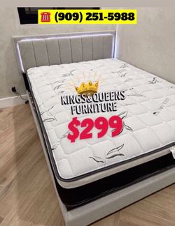 Queen size bed frame with mattress included