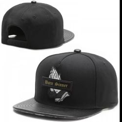 "Born Sinner" Flat Brim Snapback Hat