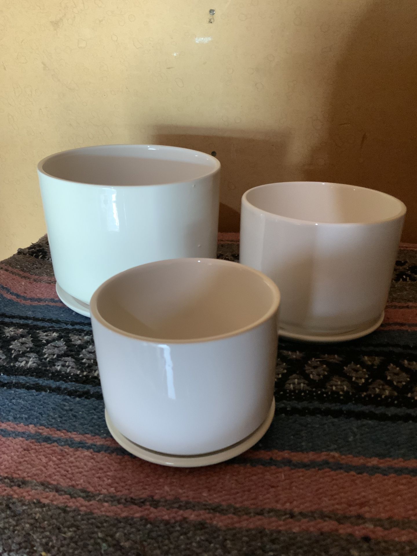 White Ceramic Plant Pots Planters 